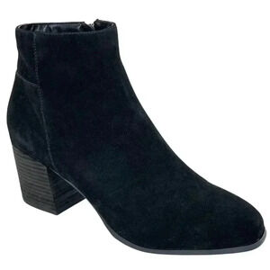 Aqua College Skyler Black Suede Leather Womens Ankle Boots Size 11M